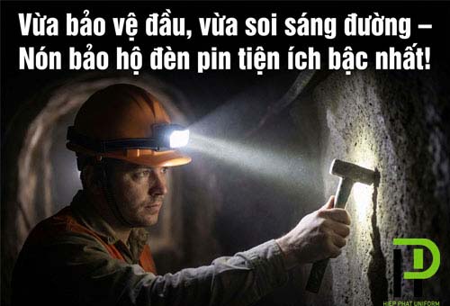 nón bảo hộ đèn pin